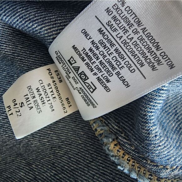 Hudson jean light jacket crop zip up back tie front pockets - Picture 9 of 14